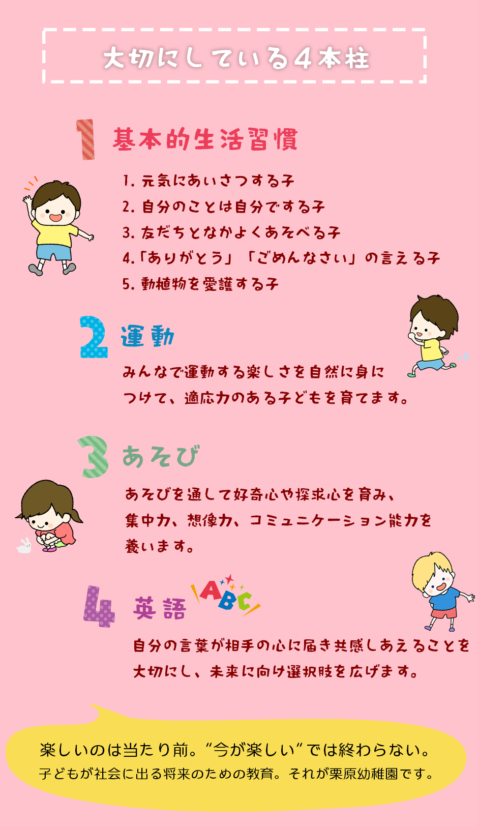 栗原幼稚園が大切にしている4本柱